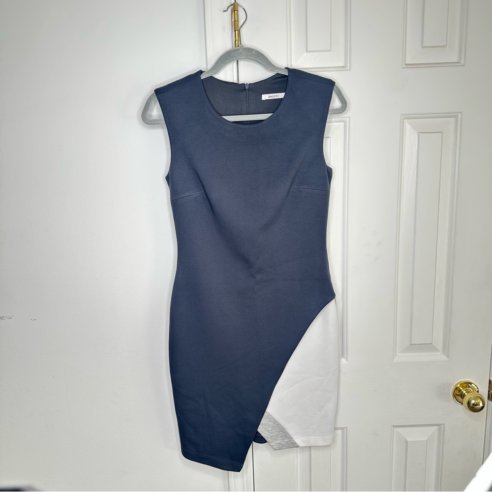 Bailey 44 Thelma Dress in Ebony White Contrast | Size Small| Asymmetrical Hem - Picture 3 of 7